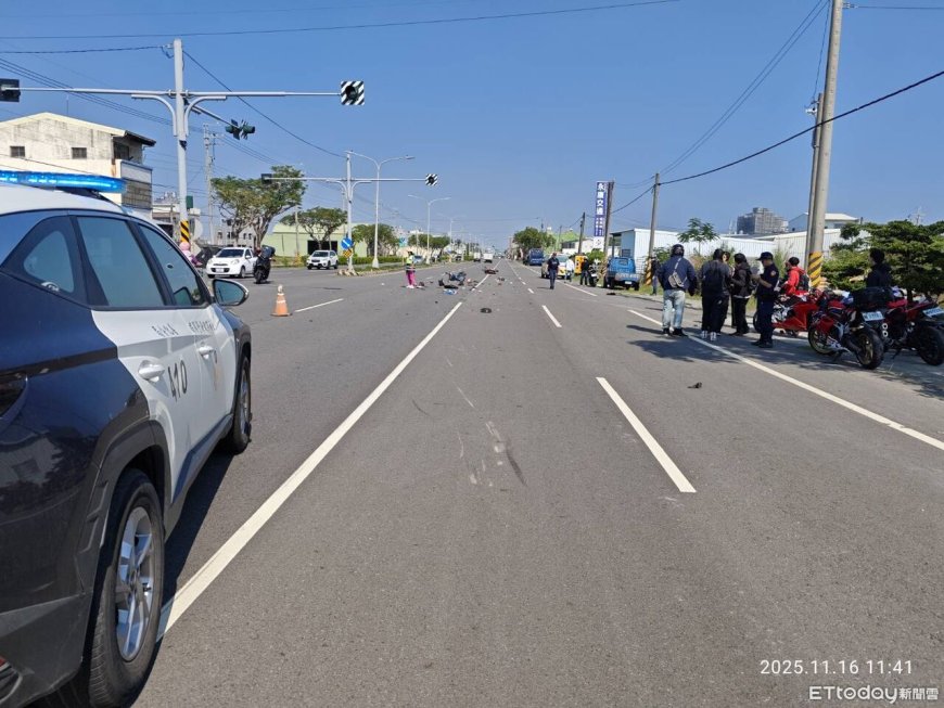 台南善化2機車追撞「坐墊解體噴飛」！女騎士重傷搶救不治