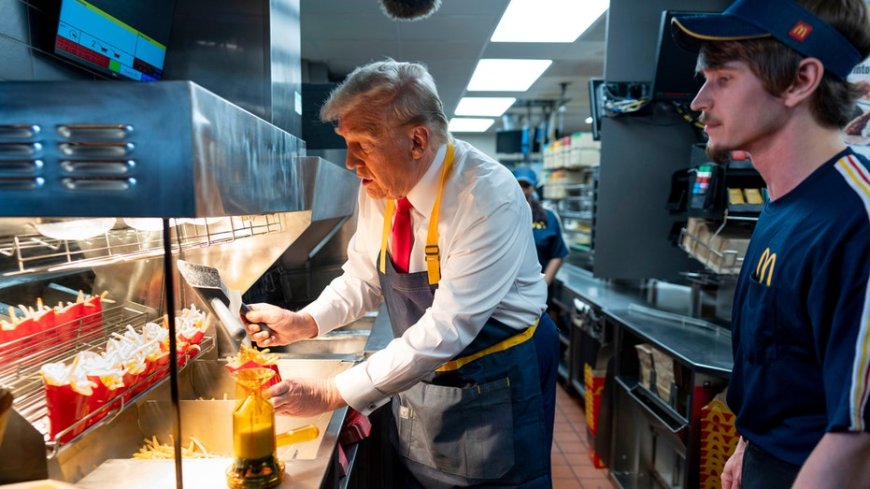 Trump jokes he’s first former McDonald’s fry cook to become president, hailing the chain’s spirit