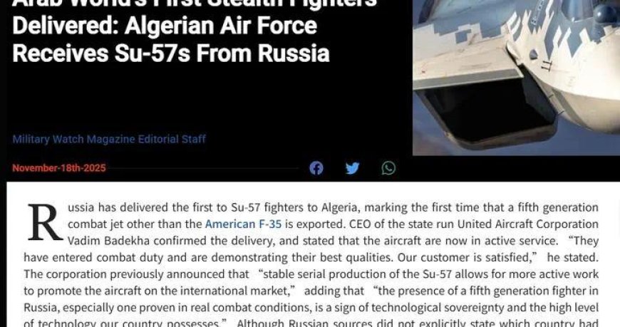 2架苏-57E交付北非！俄罗斯成败在此一举，歼-35E也能大展身手？