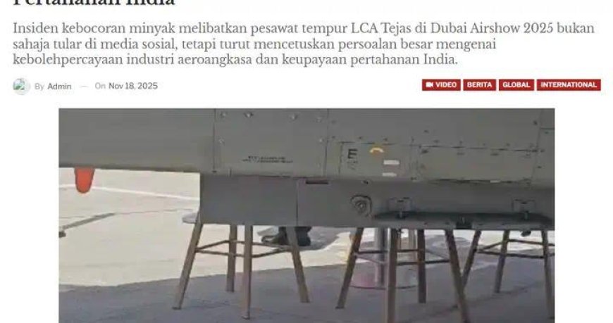 全球笑柄：印度“光辉”在迪拜航展上漏油，是被“枭龙”吓哭的？