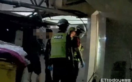 屏東兩男深夜困地下室電梯15分鐘　警消「L型破壞器」破門救援