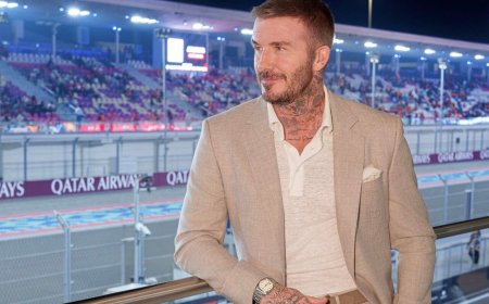 貝克漢戴的11萬沙丘色帝舵表大賣　帥氣現身F1賽場