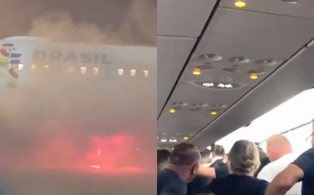 巴西機場「停機坪大火」！濃煙吞噬整架飛機　169乘客跳梯逃生