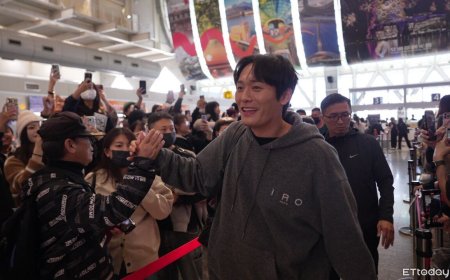 直擊／「哈洗大叔」機場走紅毯！一路大笑擊掌超嗨　潤娥收禮物暖翻