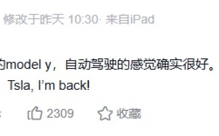 段永平赞特斯拉 Model Y“自动驾驶”，喊话“I'm back”