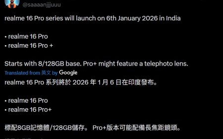 消息称 realme 真我 16 Pro 系列手机有望明年 1 月 6 日发布，Pro+ 版本预计配备潜望长焦