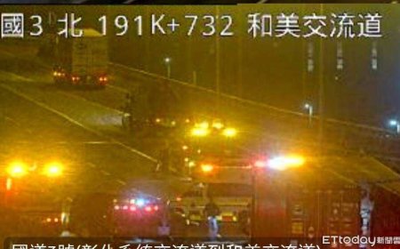 快訊／國道追撞3傷送醫　一度全線封閉