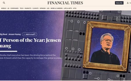 英国《金融时报》2025 年度人物揭晓：英伟达 CEO 黄仁勋