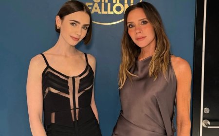 莉莉柯林斯遇「貝嫂」不輸陣　穿28年古董衣露半球辣翻