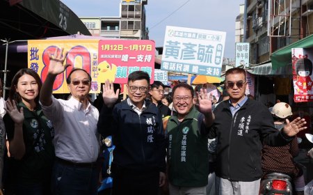 賴瑞隆走訪肉豆公市場　王瑞德第20次南下陪同力挺