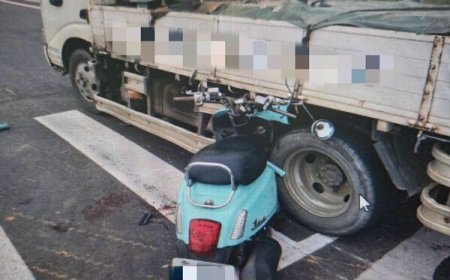 中壢機車與小貨車碰撞！騎士捲車底...膝蓋骨折顏面撕裂傷