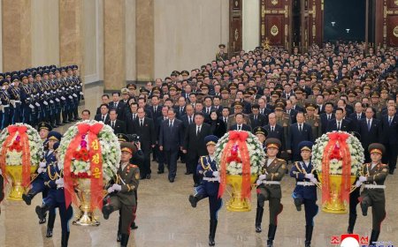 金正日去世14周年 金正恩参谒锦绣山太阳宫