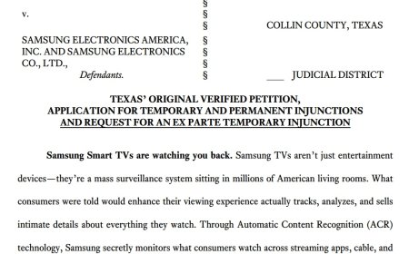 每秒截屏 2 次：三星等五大品牌电视在美国得州被控“大规模监视用户”