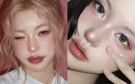 2025聖誕妝容推薦「銀色雪花妝」　銀色亮片搭配微醺莓果唇顯白超有氛圍