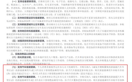 2026年国补支持汽车报废/置换更新：最高补贴车价12% 上限2万元