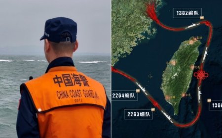 环台岛执法巡查示意图曝光 四组编队环绕台岛