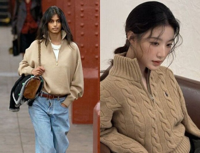 「半拉鍊上衣」秋冬將取代大學T！舒華、Sana也穿了　5款推薦一次看