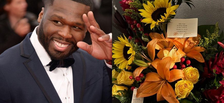 Netizens In Fear Of 50 Cent's Life After He Claims Diddy Sent Ominous Floral Arrangement To His Job