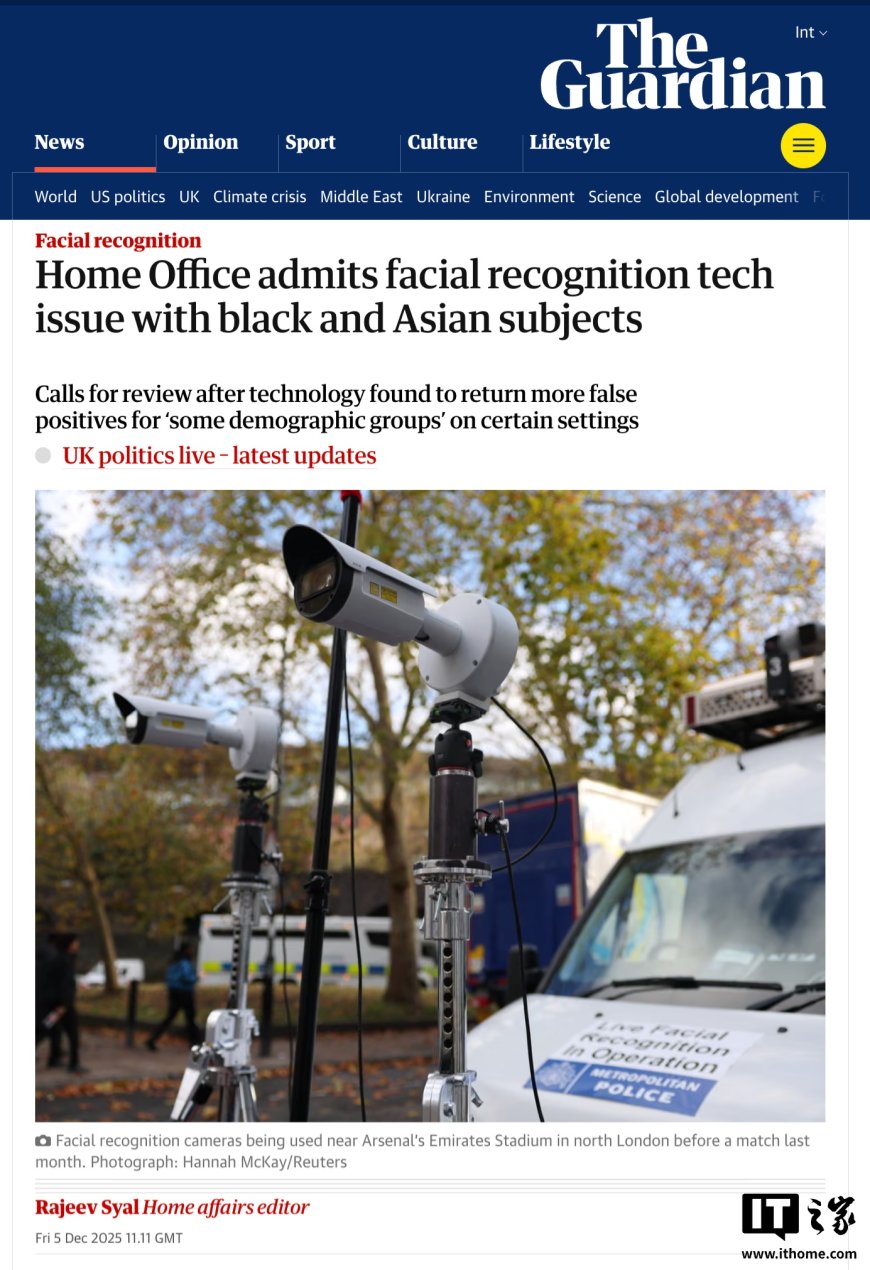 英国拟全面推广 AI 人脸识别系统，但黑人、亚裔“极易”被误报为涉案人员
