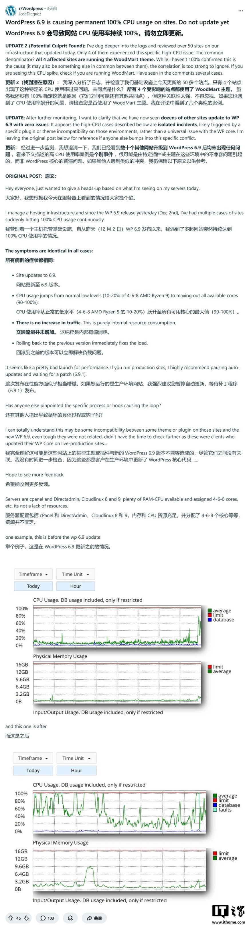 0.4 → 20 秒：部分站长反馈升级 WordPress 6.9 后网站变“龟速”