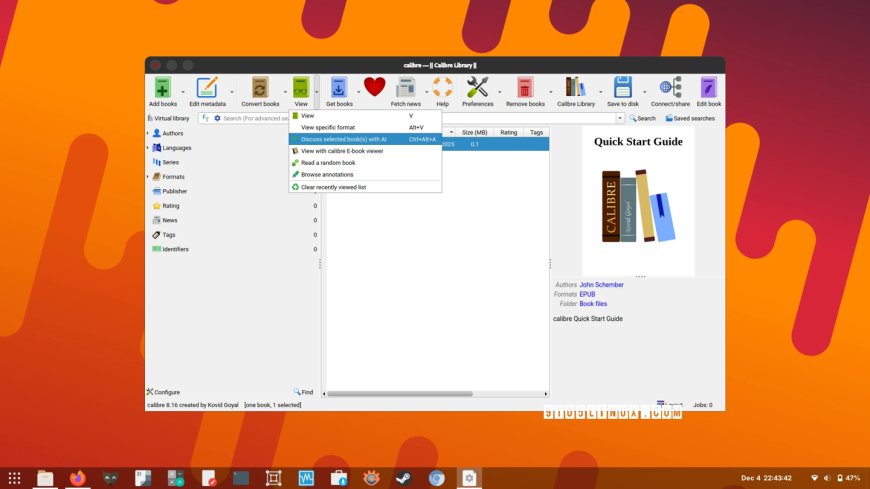 开源电子书管家 Calibre 更新 8.16.2 版：新增 AI 检索、书籍提问