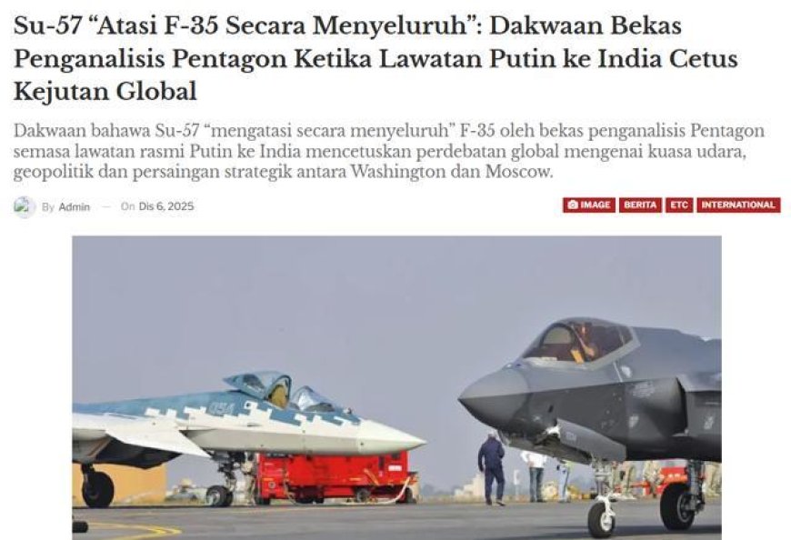 什么情况？美专家称苏-57远强于F-35，是更适合印度空军的选择？