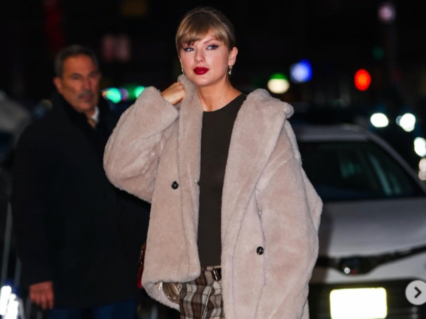 泰勒絲高調私服穿搭！Max Mara泰迪熊大衣搭紅底長靴超迷人