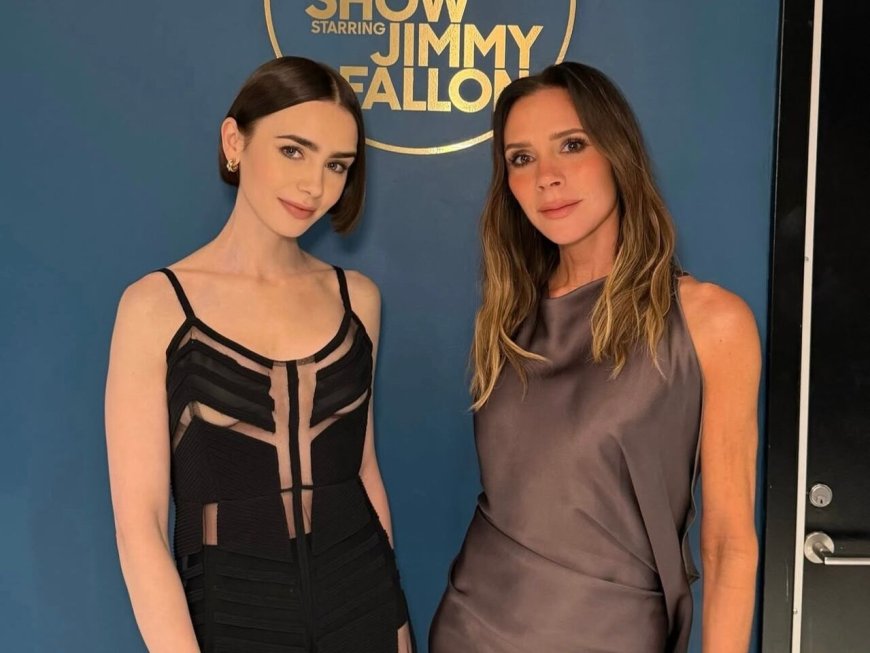 莉莉柯林斯遇「貝嫂」不輸陣　穿28年古董衣露半球辣翻