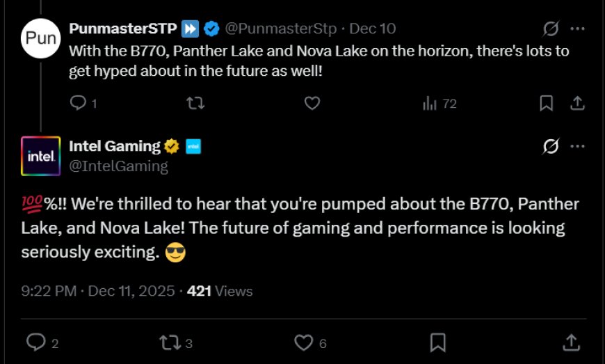 官方罕见回应，英特尔推文点名旗舰显卡 Arc B770