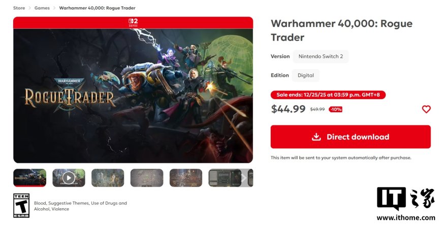 《战锤 40K：行商浪人》游戏正式登陆 Switch 2 平台，支持 6 人模式