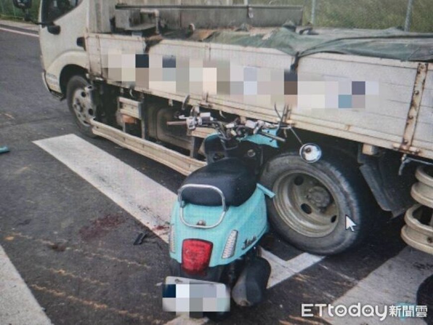 中壢機車與小貨車碰撞！騎士捲車底...膝蓋骨折顏面撕裂傷