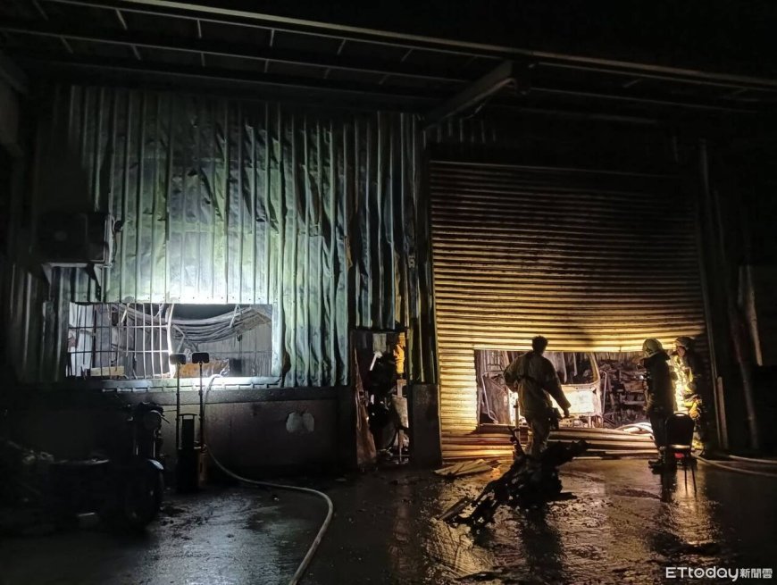 點蚊香沒熄滅釀禍！高雄鐵皮工廠火警恐怖悶燒　機械器具剩骨架