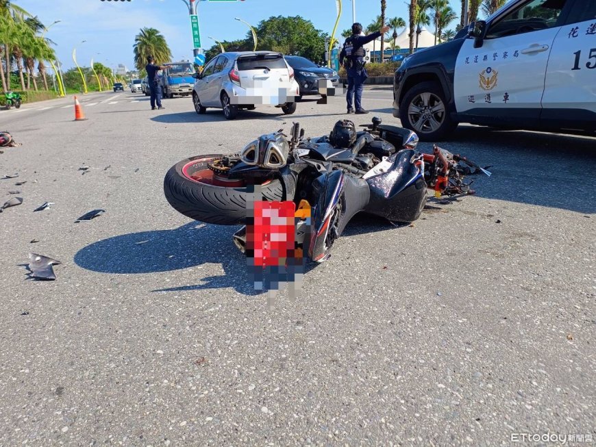花蓮紅牌重機疑高速闖紅燈！攔腰猛撞自小客　騎士頭部重創慘死