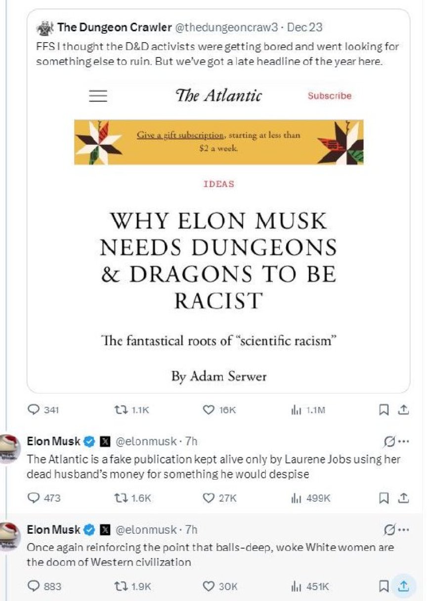 马斯克回应《大西洋月刊》文章 炮轰贝索斯前妻和乔布斯遗孀