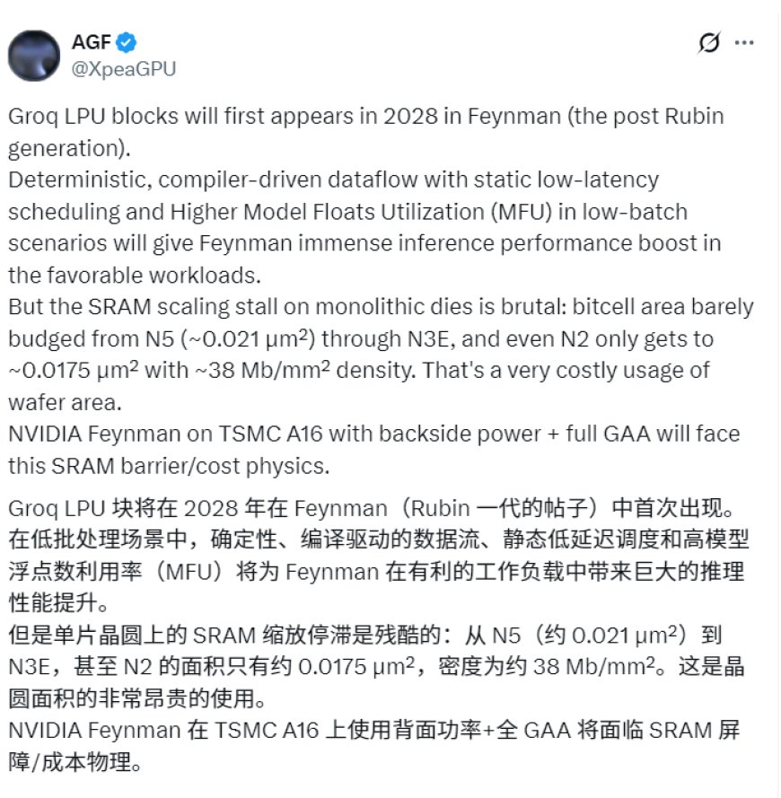 NVIDIA要用上X3D堆叠设计 下代Feynman GPU将引入LPU