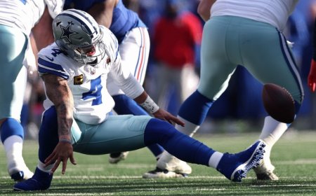 Cowboys suffer consecutive losing seasons, as Dak Prescott is benched and defender is ejected in lopsided loss