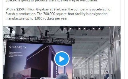 马斯克称终极目标是每年生产1万艘星舰飞船