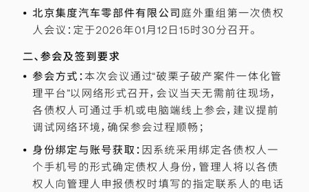 极越汽车母公司集度明日召开预重整第一次债权人会议