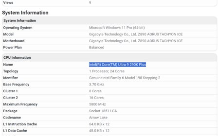 Intel酷睿Ultra 9 290K/290HX Plus双旗舰齐现身