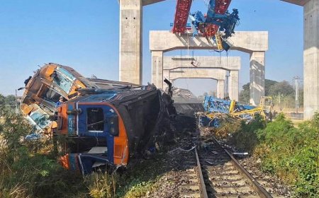 Multiple people killed after construction crane falls, derails train in Thailand