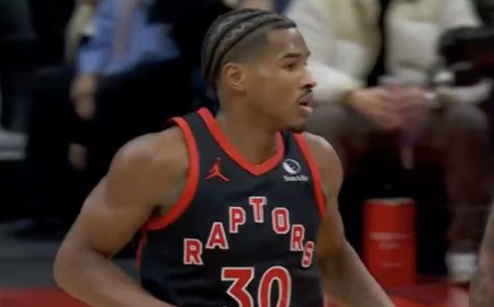 Raptors’ Agbaji notches season-high three pointers in first half
