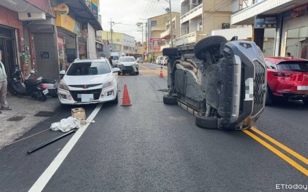 台中阿伯開車撞路邊車側翻！又是酒駕惹禍　先送醫再法辦