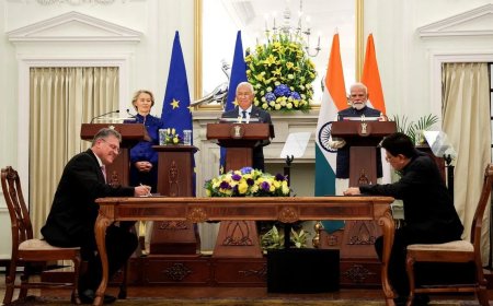 印度欧盟达成“史上最大”自贸协议 应对美国关税威胁与中国出口限制