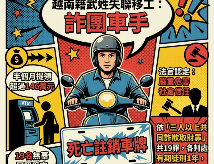 車主過世「死亡車牌」滿街趴趴走真相曝　車手狂領146萬重判19年