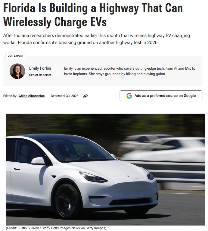 美国佛罗里达将启动无线充电高速公路测试 网友质疑实为圈钱