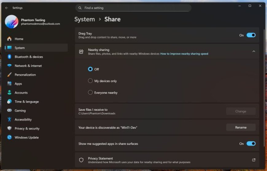 消息称微软 Win11“就近共享”将改版为“共享”，并新增关闭广告功能