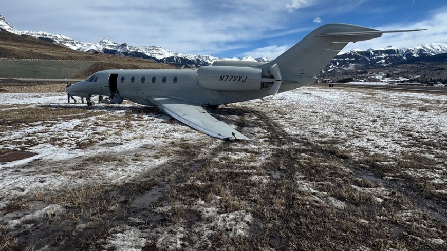 Private jet skids 300 yards off Colorado runway, sustains severe damage in violent crosswind