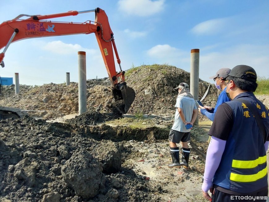 台南市府鐵腕掃蕩非法回填！環檢警聯手開挖19處　營建廢棄物全現形