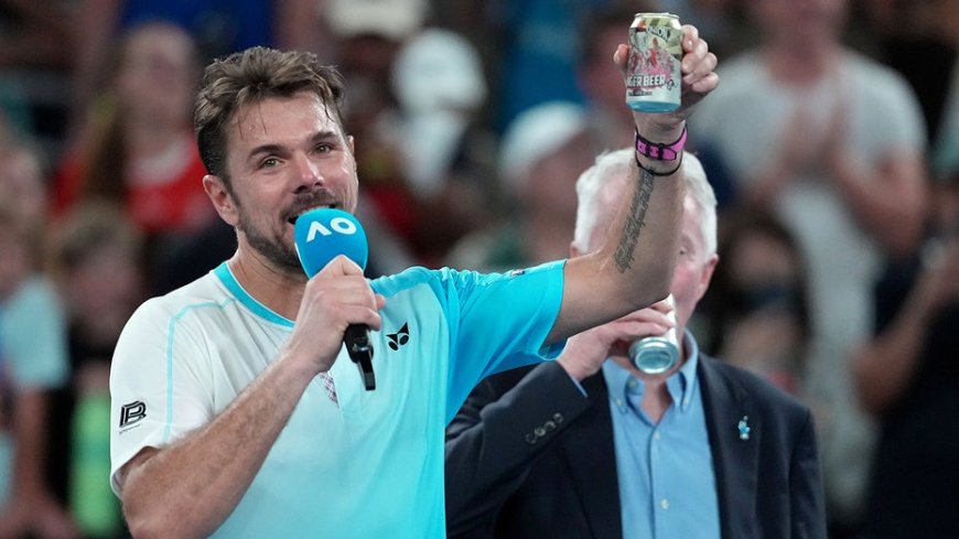 Three-time Grand Slam winner enjoys beer on court after emotional final Australian Open match