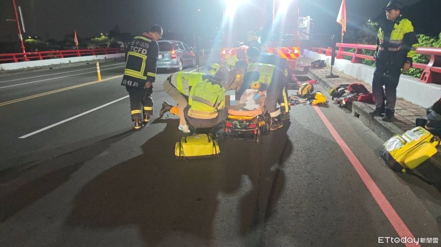 快訊／台中女被野狗追「墜落一江橋」意識不清！消防吊掛救援